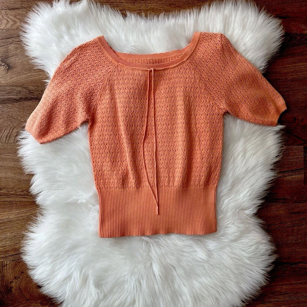 Worthington Y2K Vintage Pointelle Knit Shirt Romantic Feminine Coquette Small